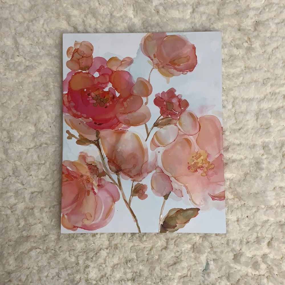 Pink, Peach, and White Floral Canvas Wall Art